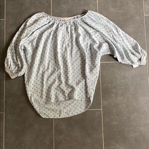 Rebecca Taylor‎ light blue silk floral peasant blouse women’s size 2